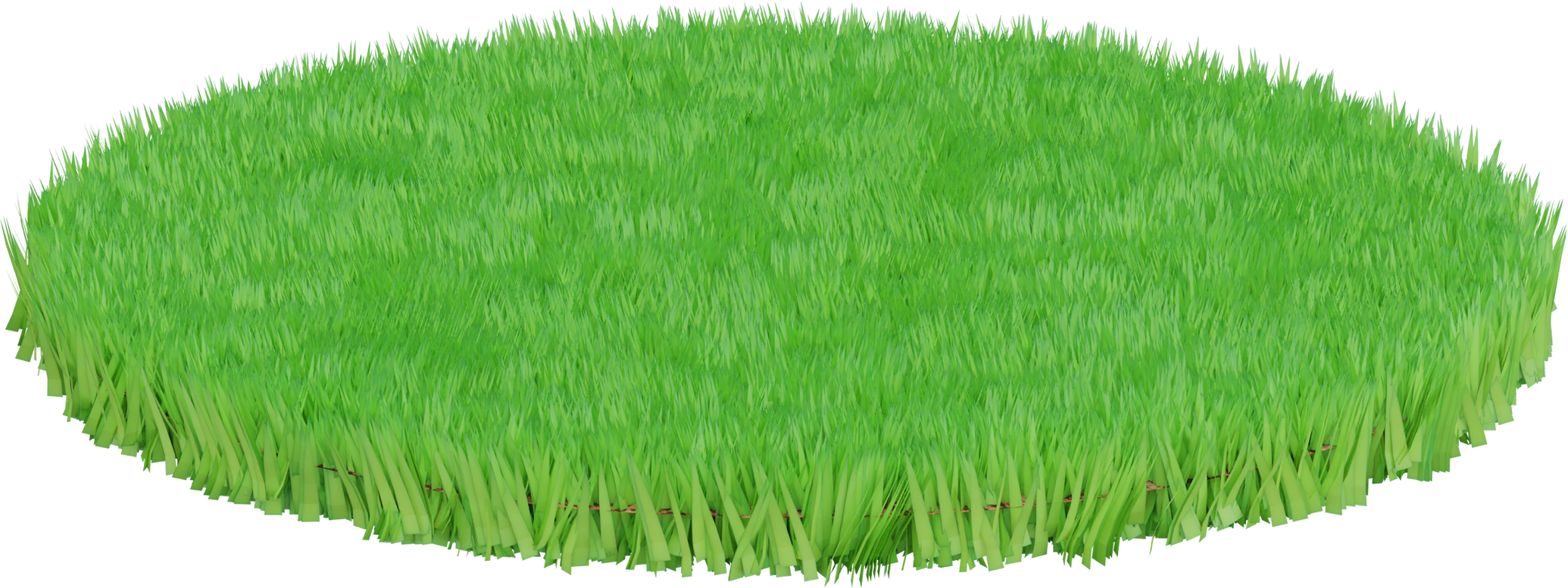 3D Green Grass Field Isolated.